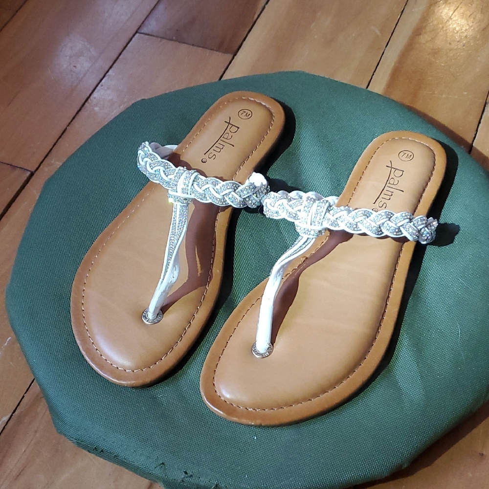 Palms ▫️🔸️🔹️Sparkley!!🔹️🔹️🔸️ Thong Sandals for Women Size 7